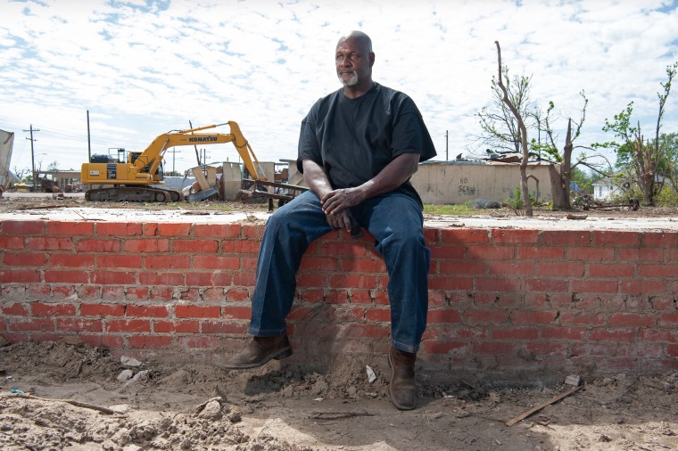 Sammy Jackson sits on all that remains of his house in Rolling Fork, Miss. Sammy Jackson sits on all that remains of his house in Rolling Fork, Miss.