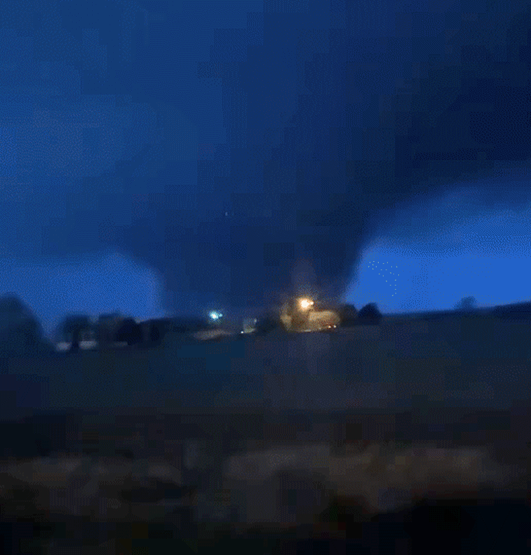Officer Robert Barfield captured the wedge of the tornado in cell phone video. Officer Robert Barfield captured the wedge of the tornado in cell phone video.