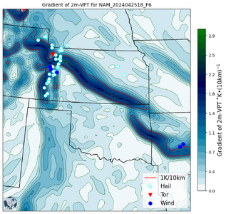 NAM_20240425_18Z_F6_Gradient of 2m-VPT ˚K•$(10km)^{-1}$.png